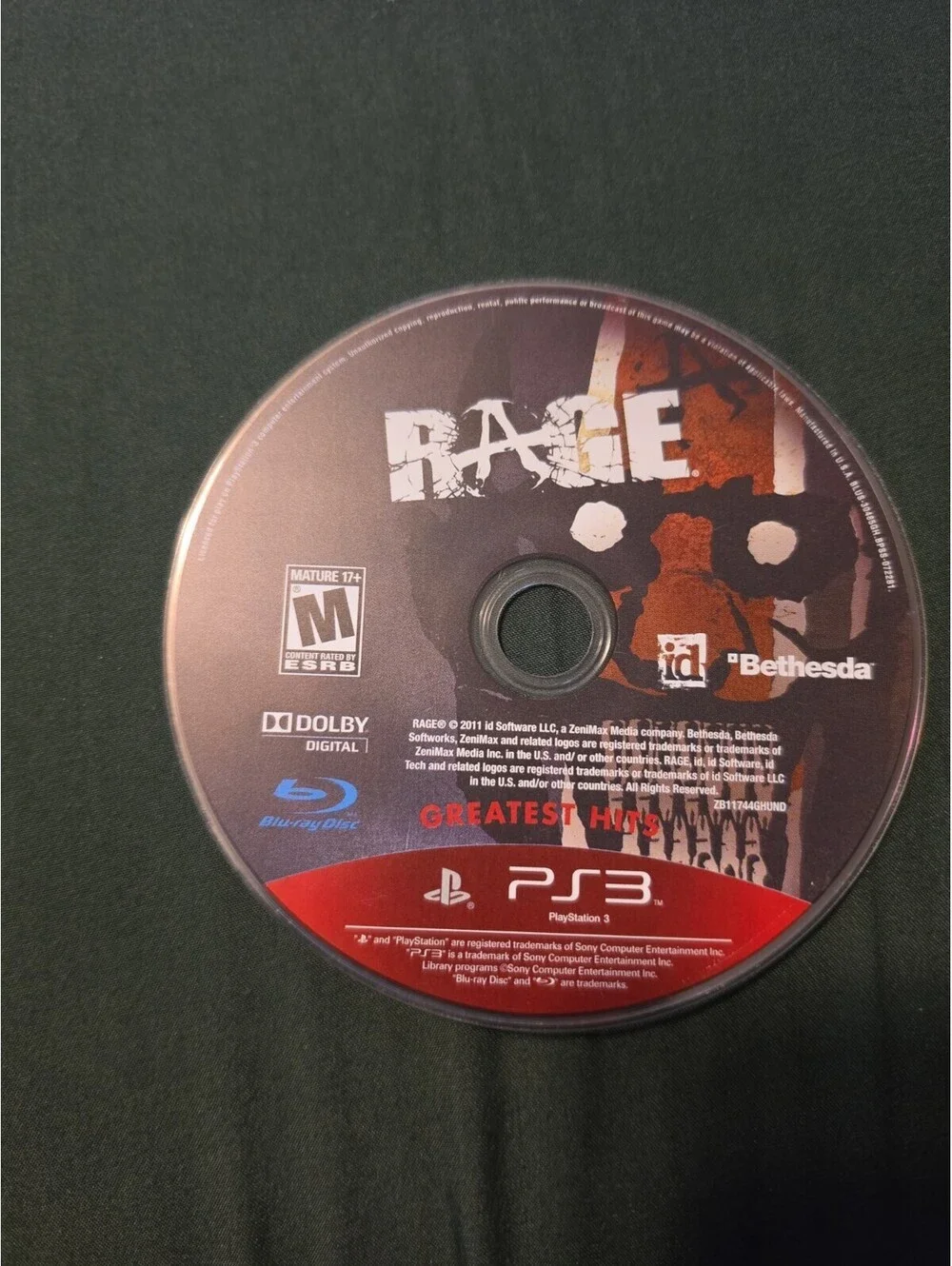 Rage Greatest Hits Sony PlayStation 3 (PS3) Disc Only  Tested Working 8326